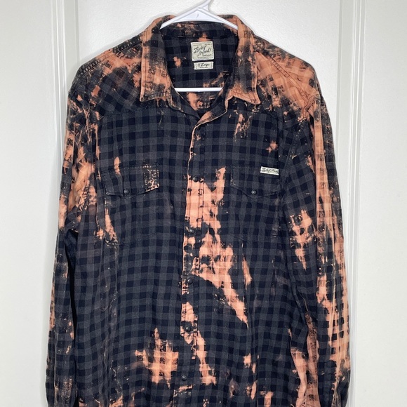 Lucky Brand Tops - Lucky Brand Flannel Women’s Custom Bleach Tie Dye